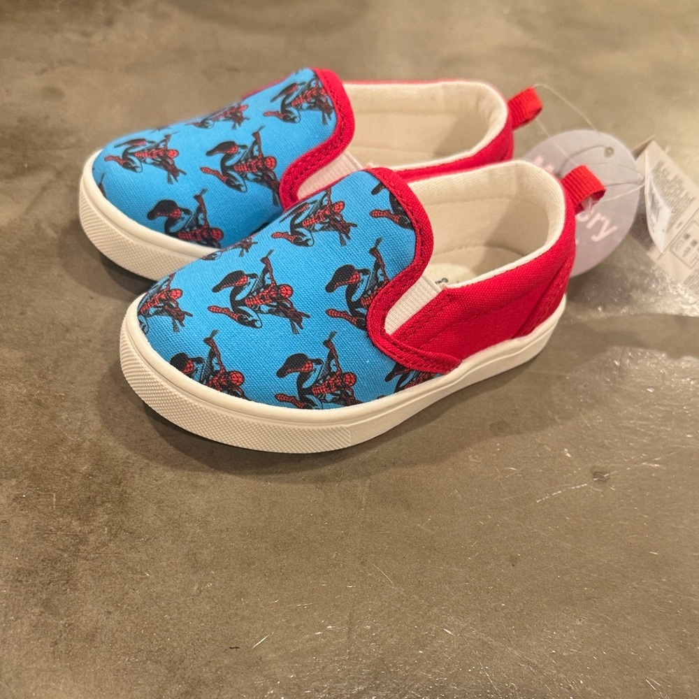 GAP Kids Blue and Red Graphic Slip-On Sneakers